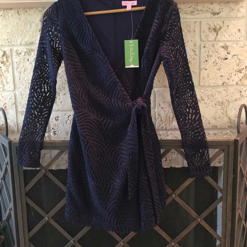 Long sleeve knit Lily skort wrap dress